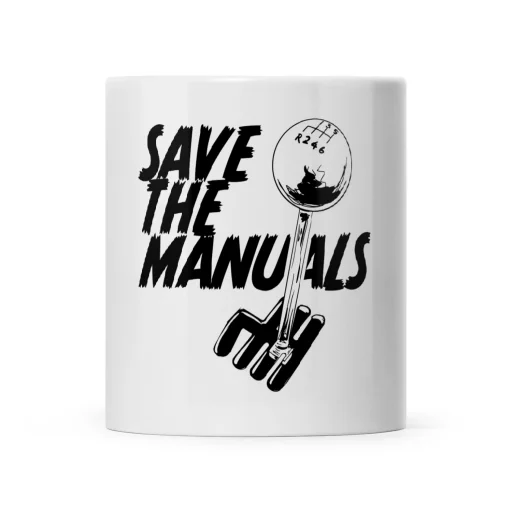 Tazza Save The Manuals bianca